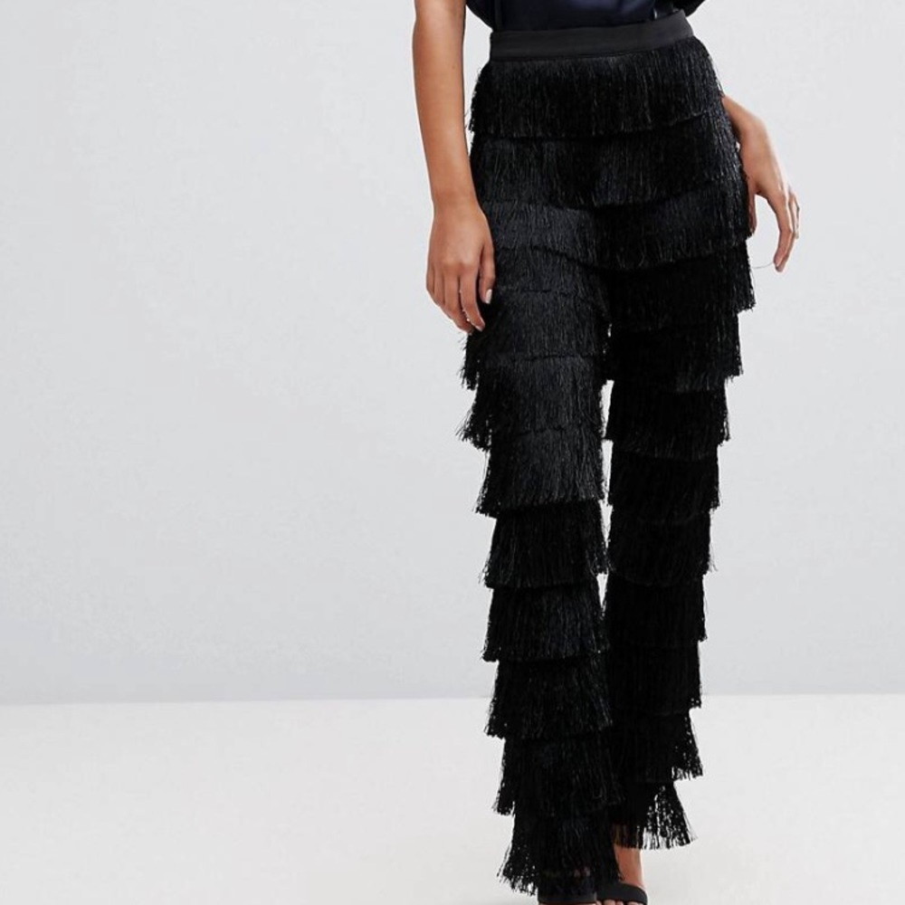 ASOS Lavish Alice tapered fridge pants in black